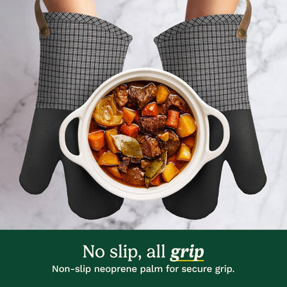 Cuisinart Chambray Oven Mitts - Neoprene Grip, 2 Pack