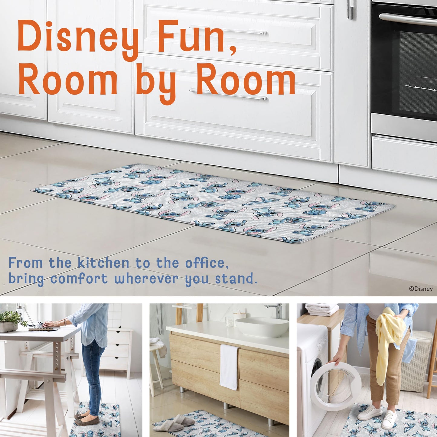 Disney Anti-Fatigue Kitchen Mat - Cushioned, Non-Slip