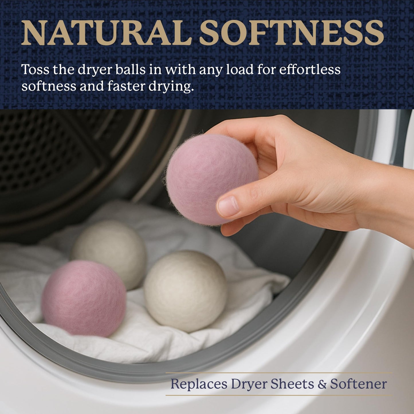 Farberware Wool Dryer Balls - 100% Wool, 4 Pack