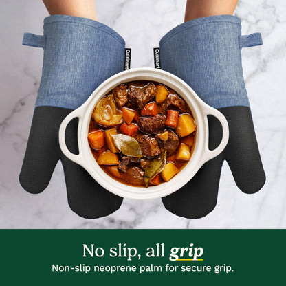 Cuisinart Chambray Oven Mitts - Neoprene Grip, 2 Pack