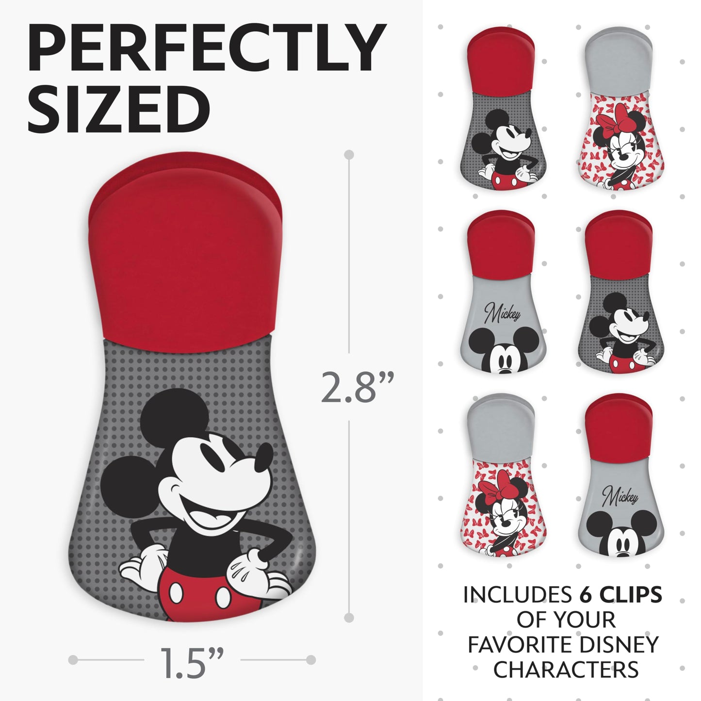 Disney Magnetic Bag Clips – 6 Pack for Pantry & Fridge