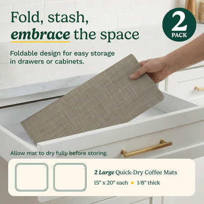 Cuisinart Coffee Bar Mat - Quick-Dry Absorbent, 2 Pack
