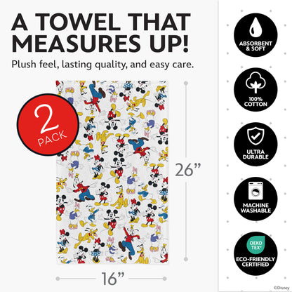 Disney Kitchen Towels - 100% Cotton, 2 Pack