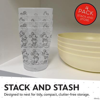 Disney Plastic Cups – 4 Pack 16 oz BPA-Free Stackable Tumblers