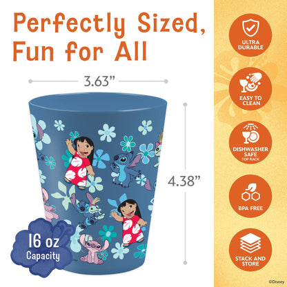 Disney Plastic Cups – 4 Pack 16 oz BPA-Free Stackable Tumblers