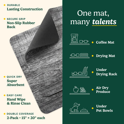 Cuisinart Coffee Bar Mat - Quick-Dry Absorbent, 2 Pack