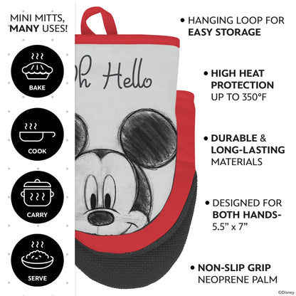 Disney Kitchen Towels & Mini Mitts Set - 4 Piece Bundle