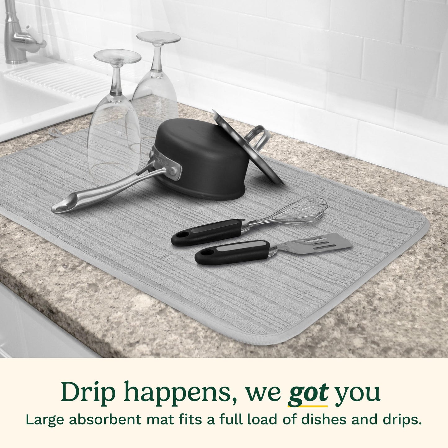 Cuisinart XL Dish Drying Mats - Ultra Absorbent, 2 Pack