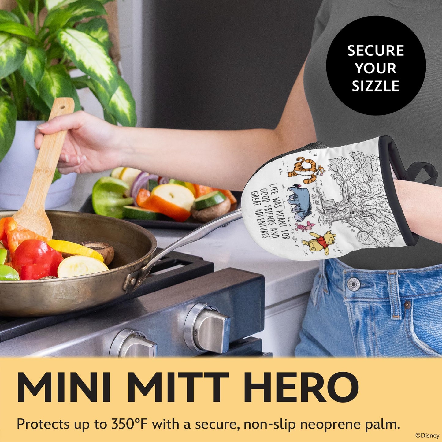 Disney Apron & Mini Oven Mitts Set - 3 Piece Kitchen Bundle