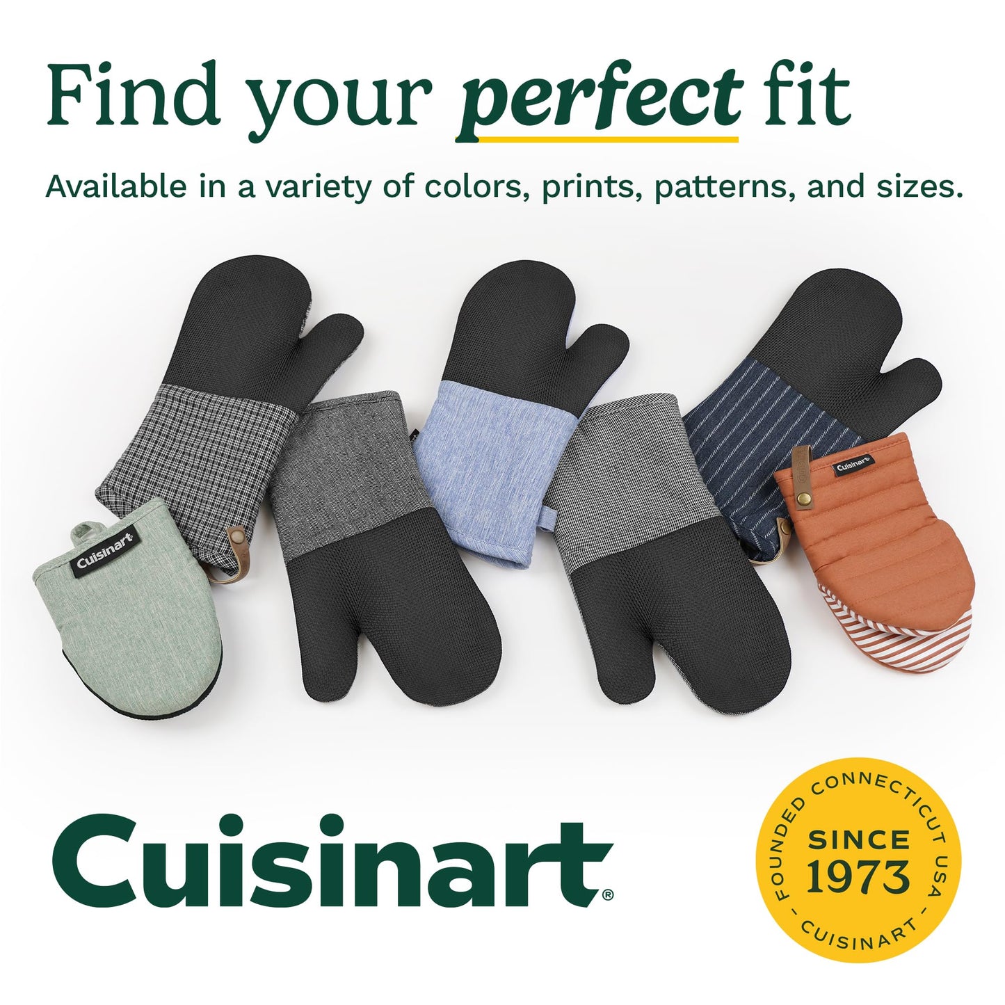 Cuisinart ShieldPro Mini Oven Mitts - Silicone Grip, 2 Pack