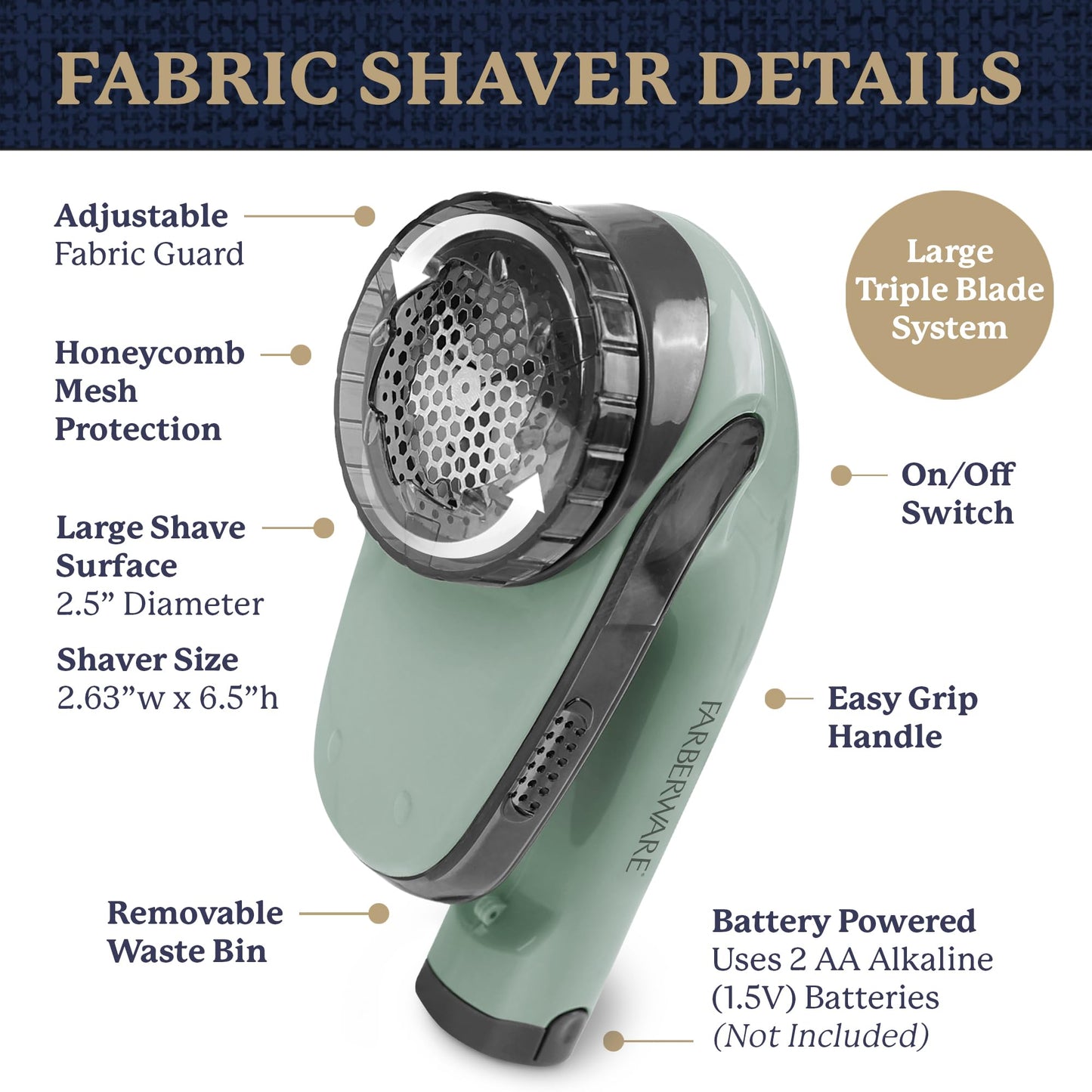 Farberware Fabric Shaver - Lint & Pilling Remover