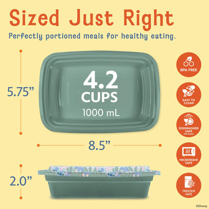 Disney Meal Prep Containers - 20 Piece Reusable Set with Lids