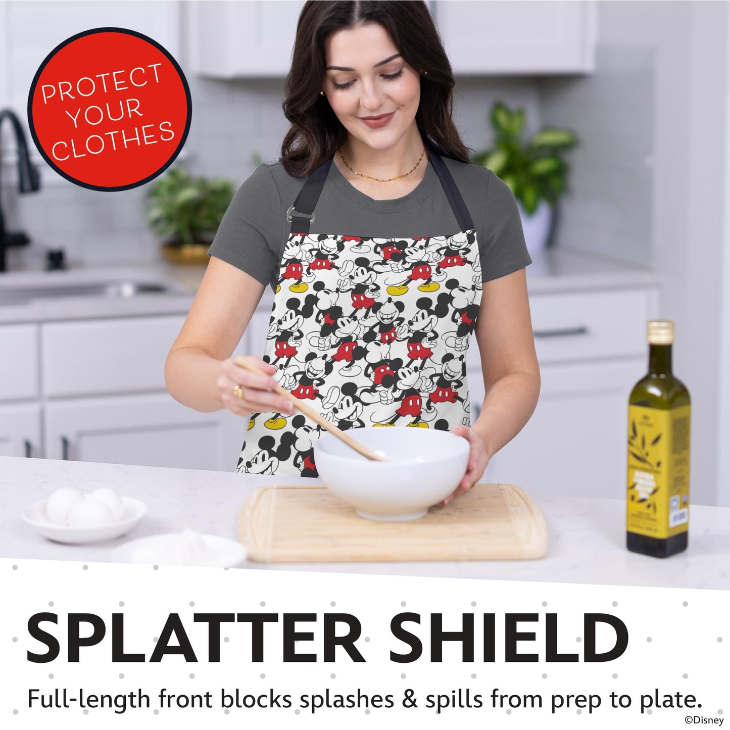 Disney Apron & Mini Oven Mitts Set - 3 Piece Kitchen Bundle
