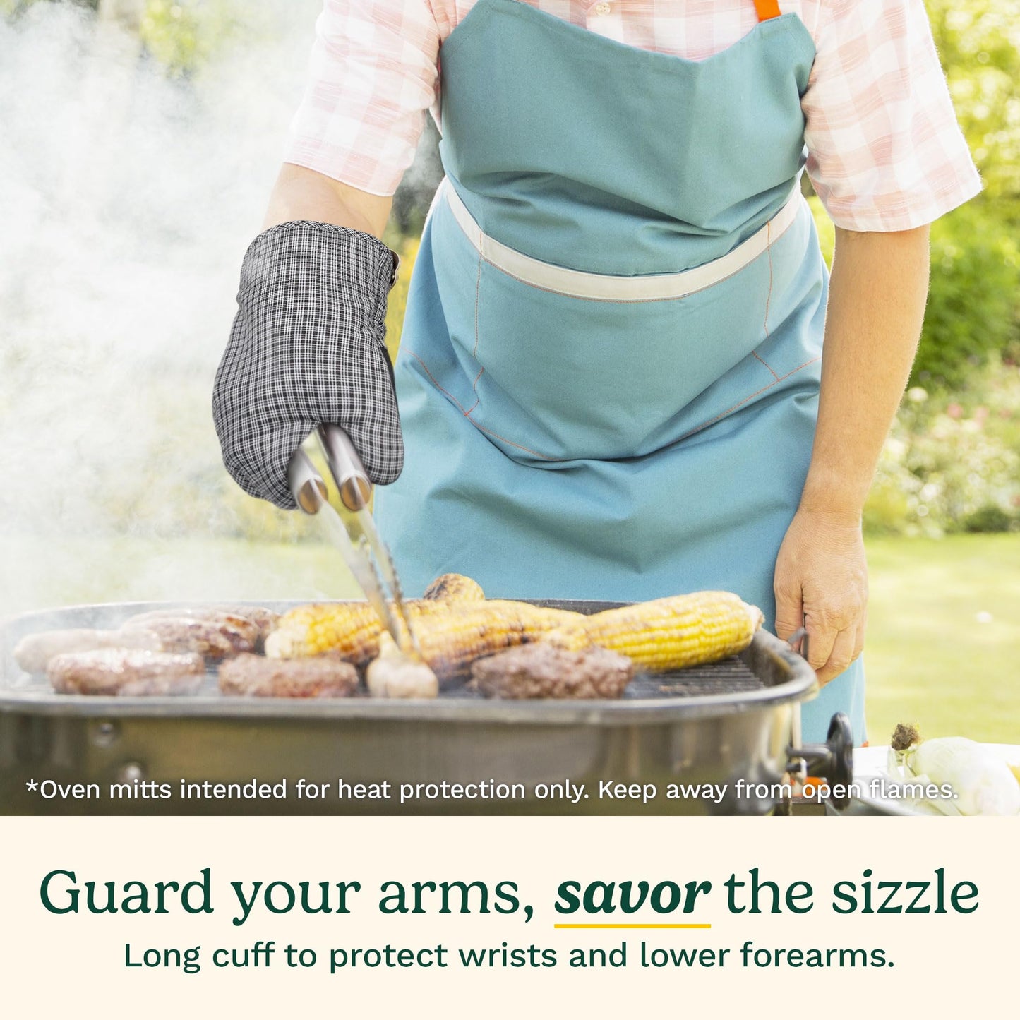 Cuisinart Chambray Oven Mitts - Neoprene Grip, 2 Pack