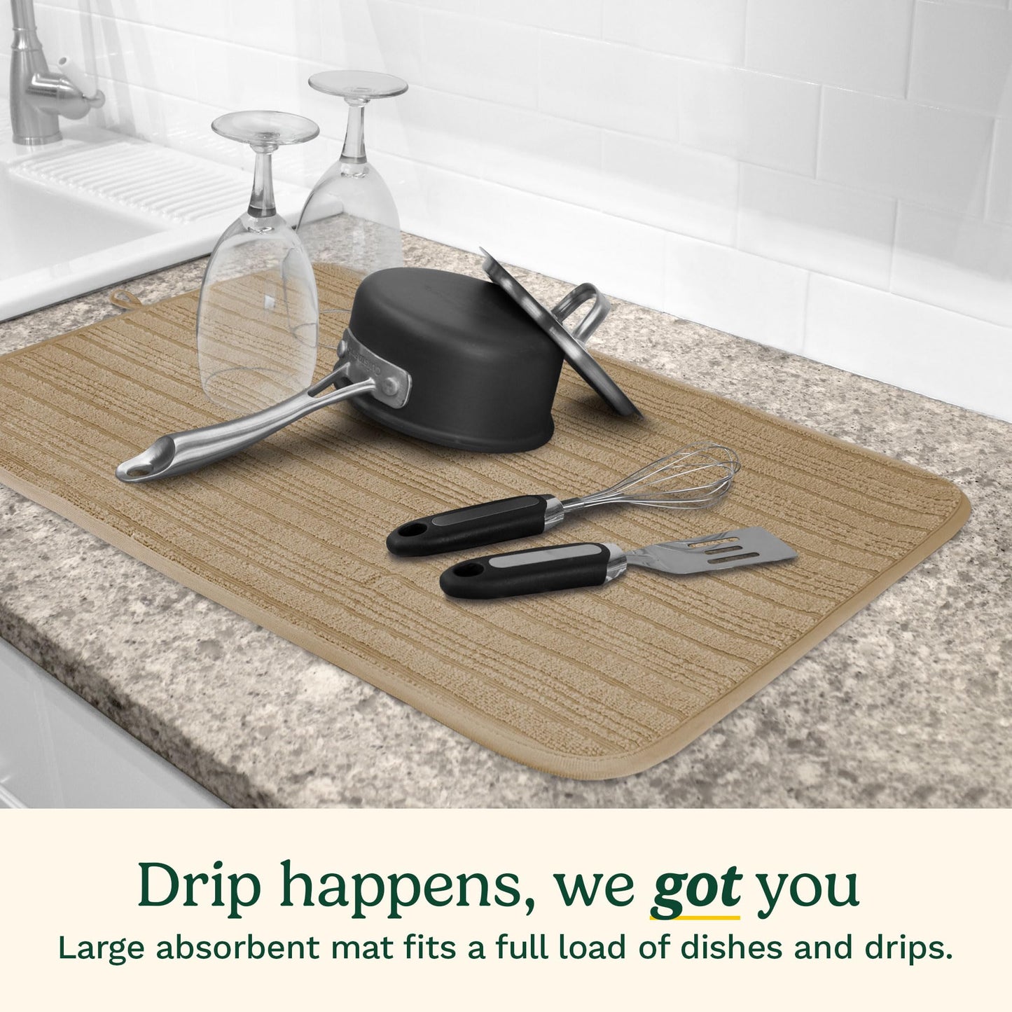 Cuisinart XL Dish Drying Mats - Ultra Absorbent, 2 Pack