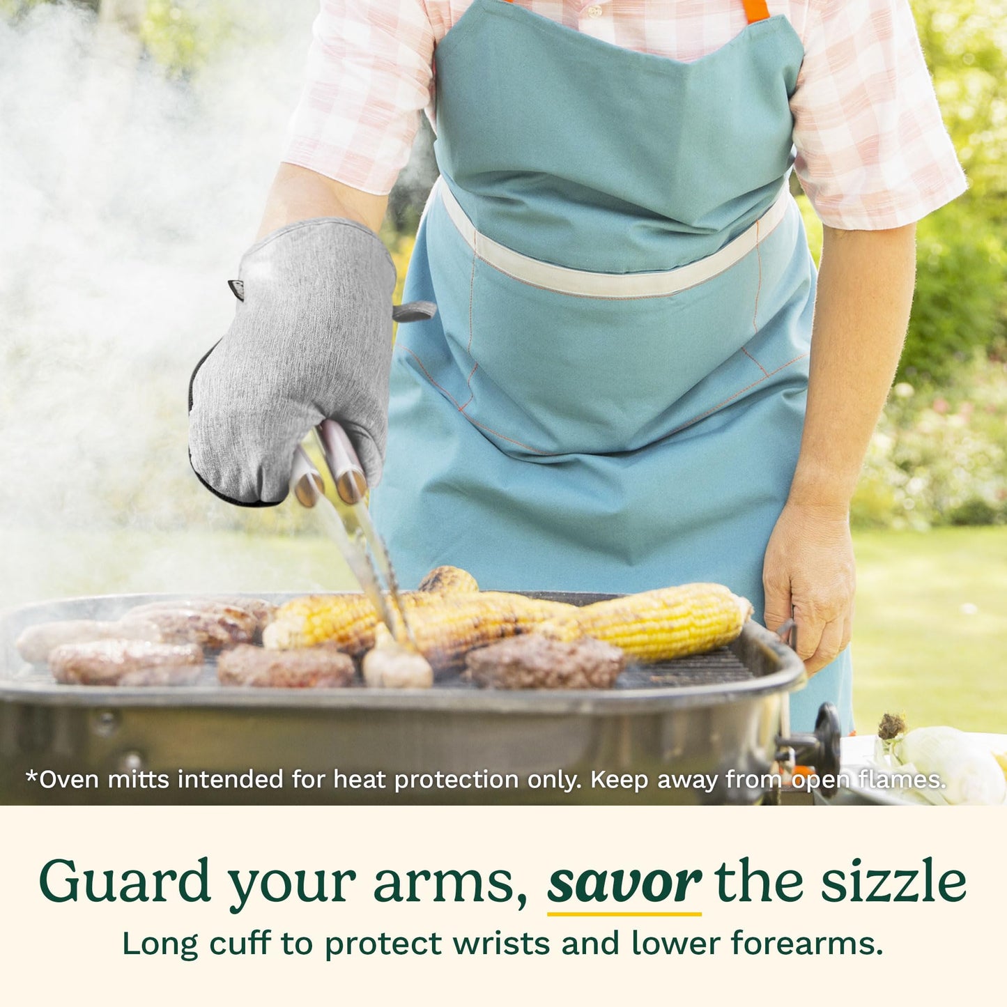 Cuisinart Chambray Oven Mitts - Neoprene Grip, 2 Pack