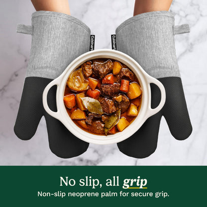 Cuisinart Chambray Oven Mitts - Neoprene Grip, 2 Pack