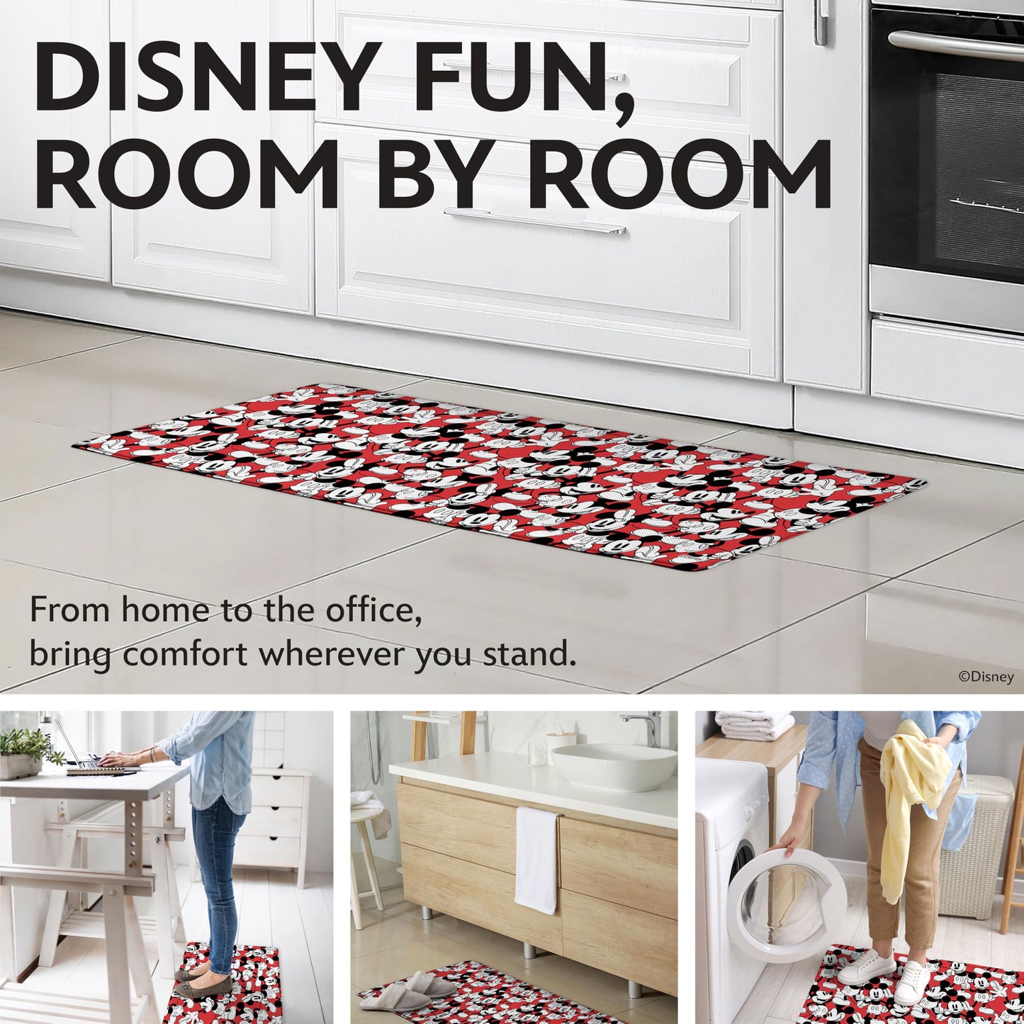 Disney Anti-Fatigue Kitchen Mat - Cushioned, Non-Slip