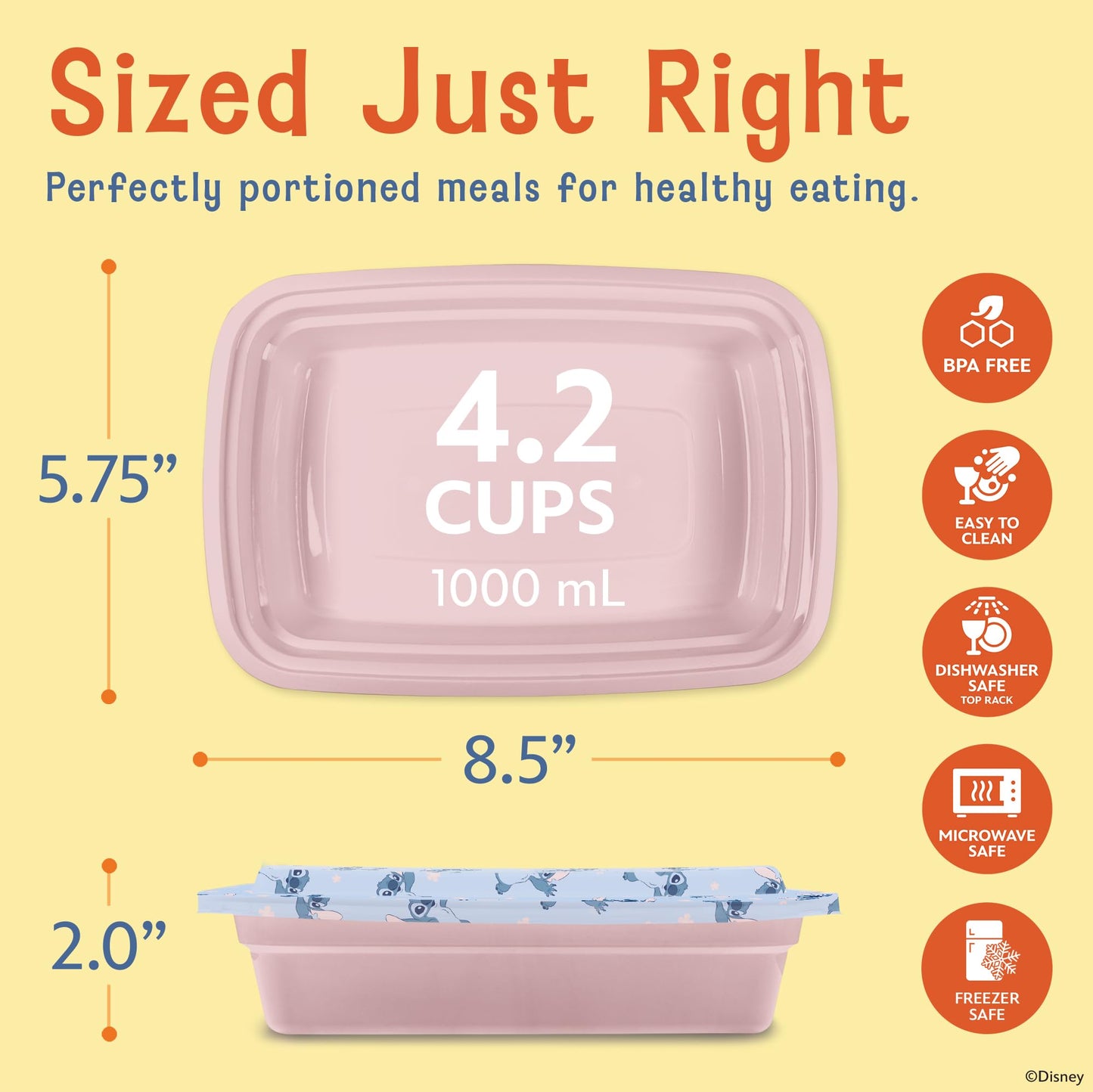 Disney Meal Prep Containers - 20 Piece Reusable Set with Lids