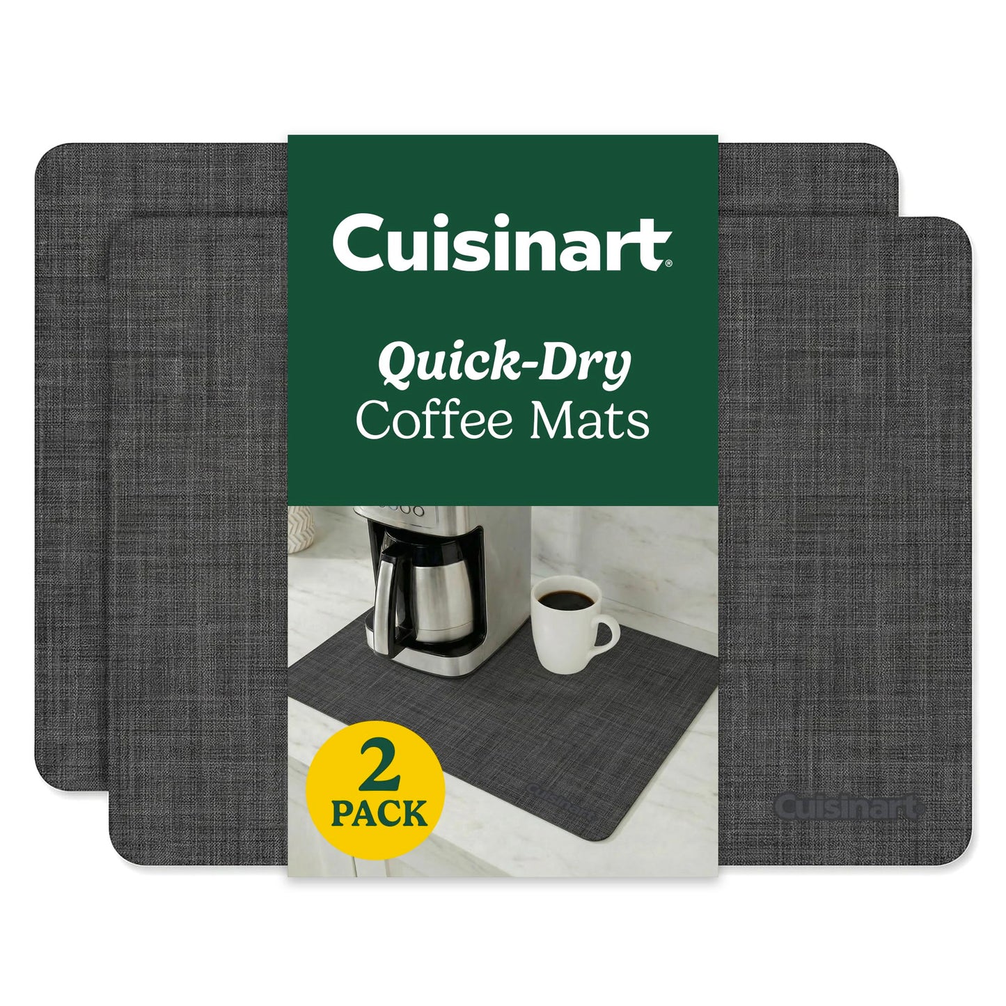Cuisinart Coffee Bar Mat - Quick-Dry Absorbent, 2 Pack