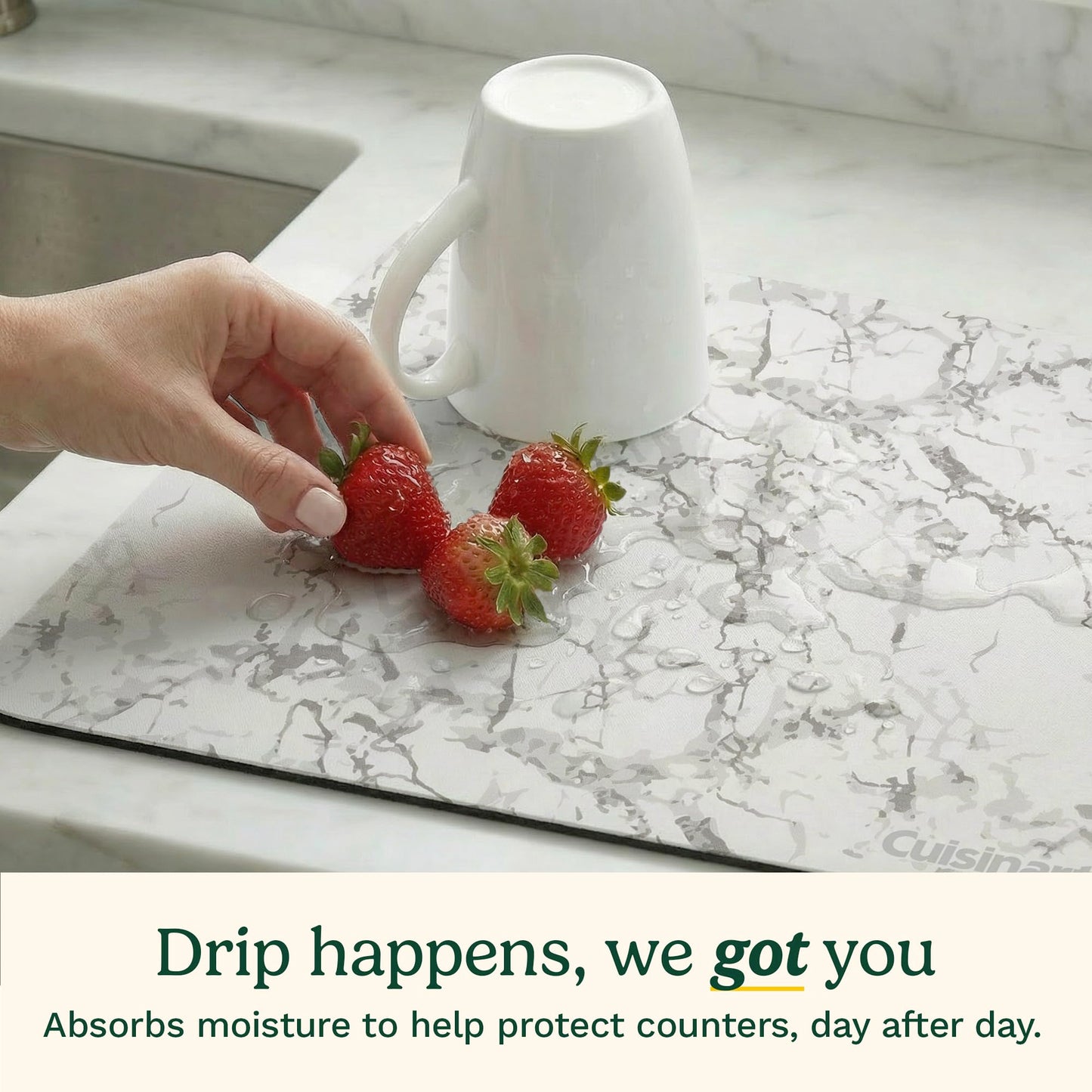 Cuisinart Coffee Bar Mat - Quick-Dry Absorbent, 2 Pack